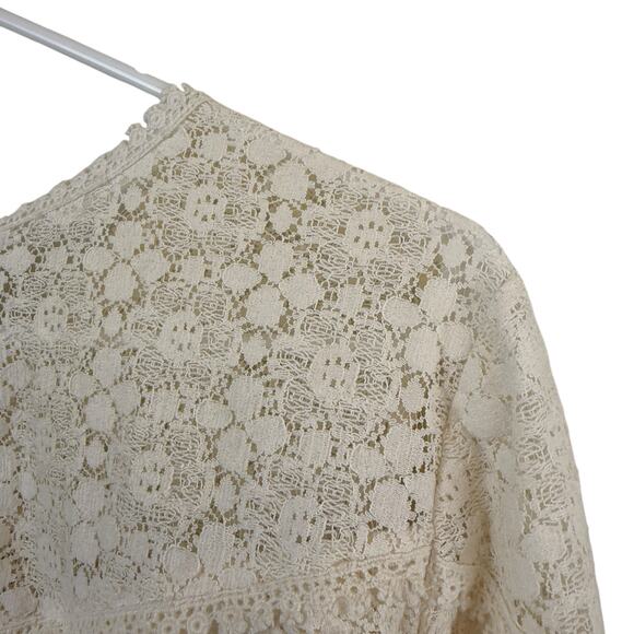 Sezane Ninon Long Sleeve Ruffle Lace Blouse Victorian Cottagecore Boho Size 40 8 - Picture 9 of 10